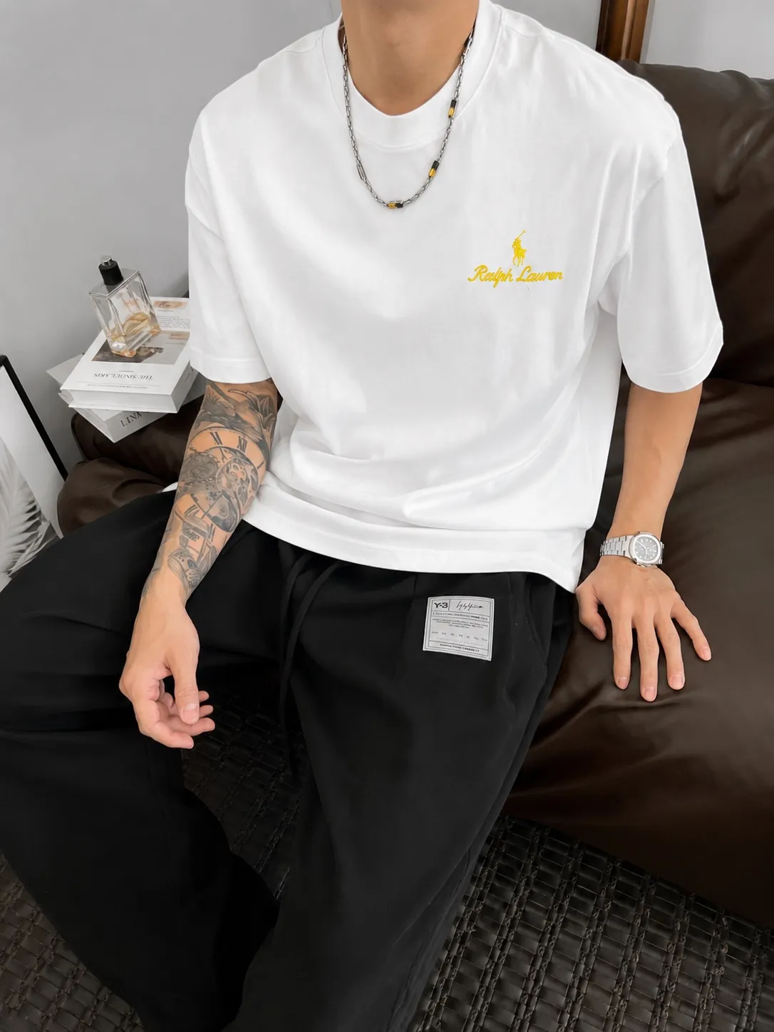 Ralph*Lauren* Hot Sale · g 《 》 tee ， Same Style ， : Black White Coffee Brown Size：S（90-130 ） M（125-150 ） L（135-165 ） XL（160-190 ） XXL（185 ）